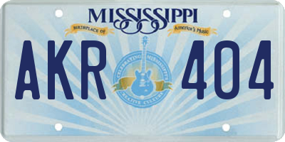 MS license plate AKR404