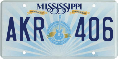 MS license plate AKR406