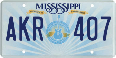 MS license plate AKR407