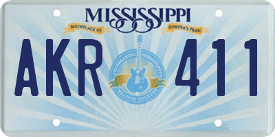 MS license plate AKR411