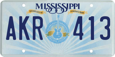 MS license plate AKR413
