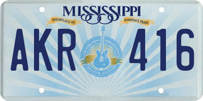 MS license plate AKR416