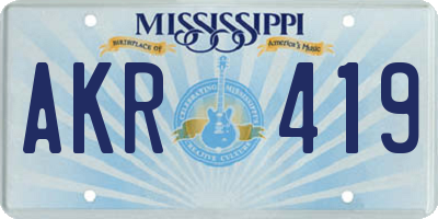 MS license plate AKR419