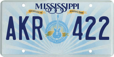 MS license plate AKR422