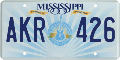 MS license plate AKR426
