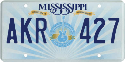 MS license plate AKR427