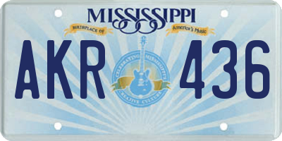 MS license plate AKR436