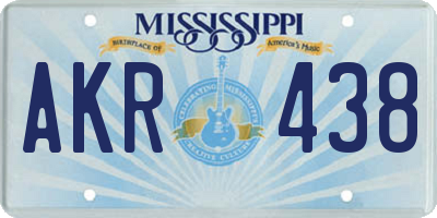 MS license plate AKR438