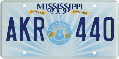 MS license plate AKR440