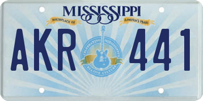 MS license plate AKR441