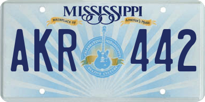 MS license plate AKR442