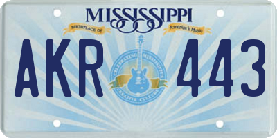 MS license plate AKR443