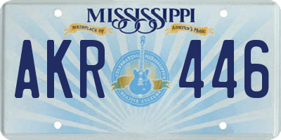 MS license plate AKR446