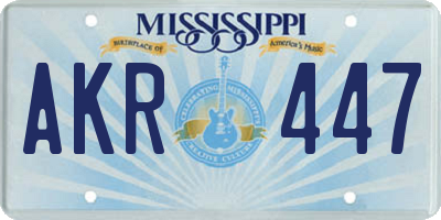 MS license plate AKR447