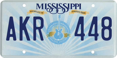 MS license plate AKR448