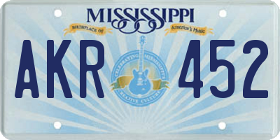 MS license plate AKR452