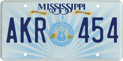 MS license plate AKR454