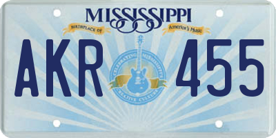 MS license plate AKR455