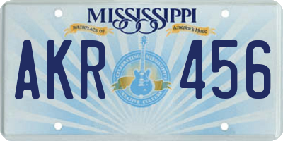 MS license plate AKR456