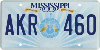 MS license plate AKR460