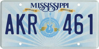 MS license plate AKR461