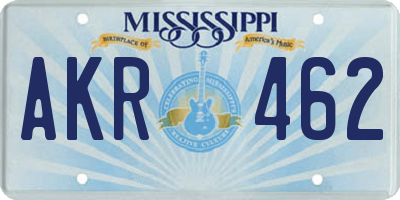 MS license plate AKR462
