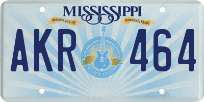 MS license plate AKR464