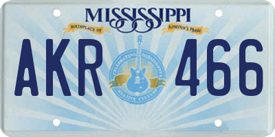 MS license plate AKR466