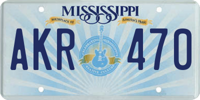 MS license plate AKR470