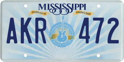 MS license plate AKR472