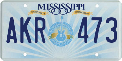 MS license plate AKR473
