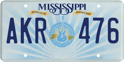 MS license plate AKR476