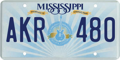 MS license plate AKR480