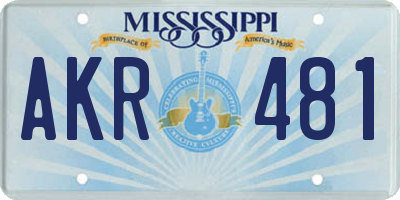 MS license plate AKR481