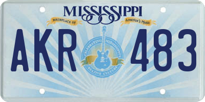 MS license plate AKR483