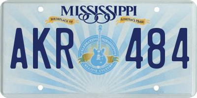 MS license plate AKR484