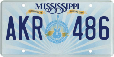 MS license plate AKR486