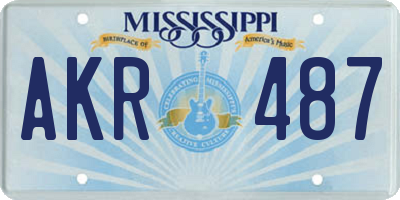 MS license plate AKR487