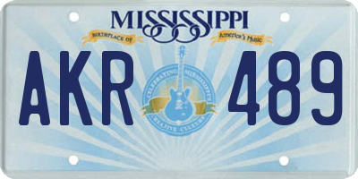 MS license plate AKR489