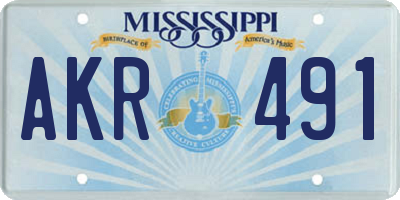 MS license plate AKR491