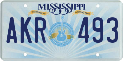 MS license plate AKR493
