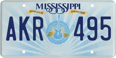 MS license plate AKR495