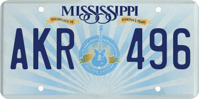 MS license plate AKR496