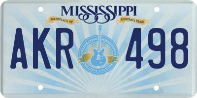 MS license plate AKR498