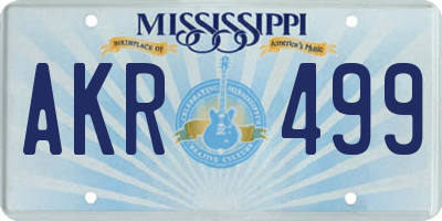 MS license plate AKR499