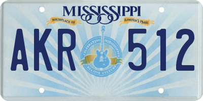 MS license plate AKR512