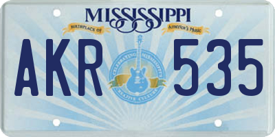 MS license plate AKR535