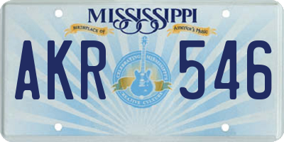 MS license plate AKR546