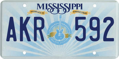 MS license plate AKR592
