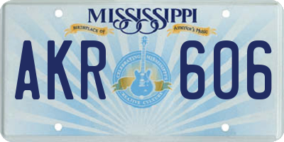 MS license plate AKR606